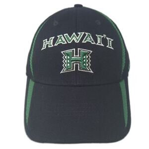 Nike Hawaii Rainbow Warriors NCAA Hat Blue Green OSFM Stretch Fit Fitted Cap